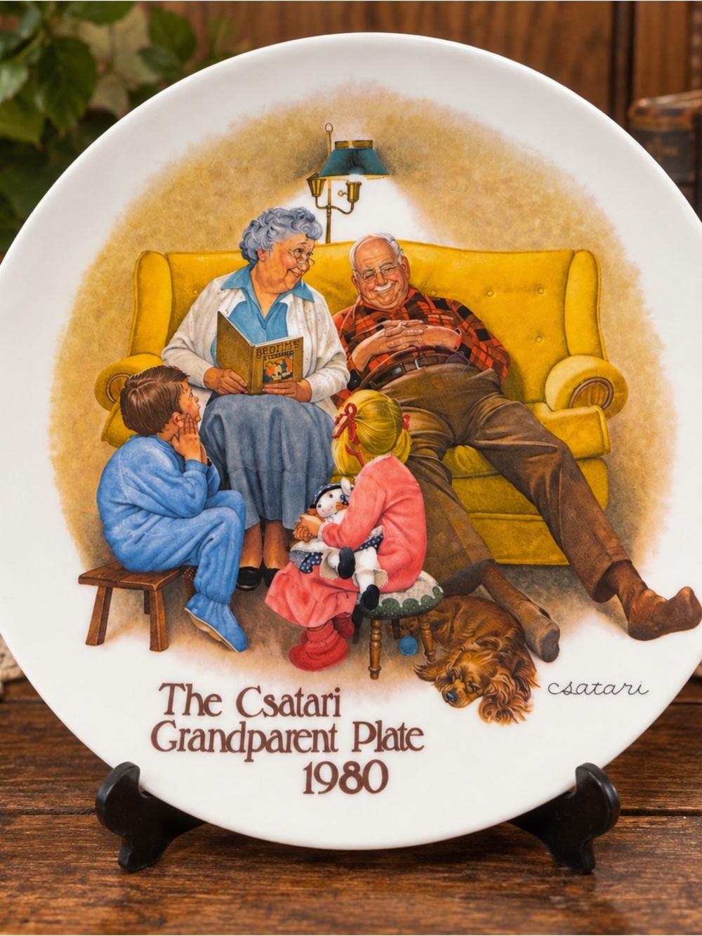1980 Knowles Cs atari Grandparent Plate The Bedtime Story 8.5” Collector Plate